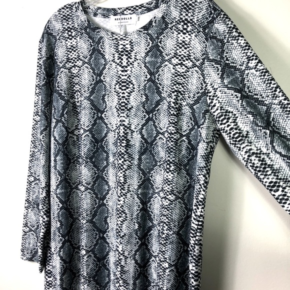 REBDOLLS Snake print, long sleeves Midi-dress - Picture 3 of 10